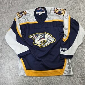 Vintage 90s CCM NHL Nashville Predators Hockey Jersey Mens Size Large